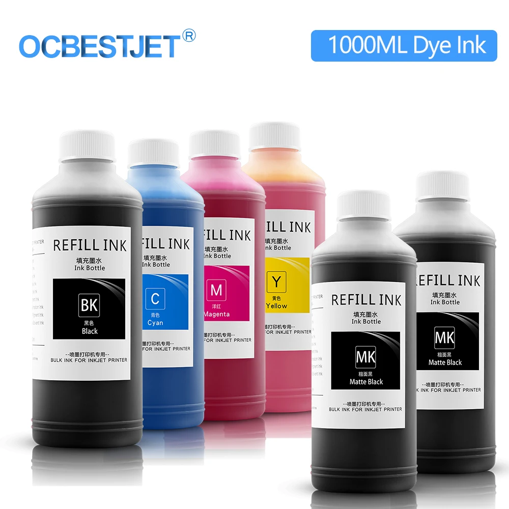 1000ML Dye Ink For Canon PFI 102 104 107 Refill For IPF 500 510 600 610 700 710 650 655 750 755 760 765 670 680 685 770 780 785