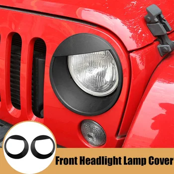 

Black Car Replacement Front Light Headlight Angry Bird Style Trim Cover ABS Lamp Hoods Decor For Jeep for Wrangler 2018