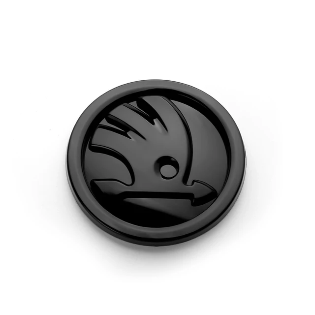 80/90mm Car Emblem ABS Front Hood Bonnet Rear Trunk Decor Sticker For Skoda Yeti Fabia Octavia 3 2 Kodiaq Karoq Rapid Yeti A5 A7 Black-80mm