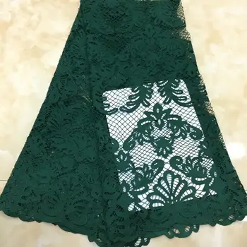 

(5yards/pc) high quality emerald green African water soluble lace fabric with detail and delicate pattern for party dress FZZ948