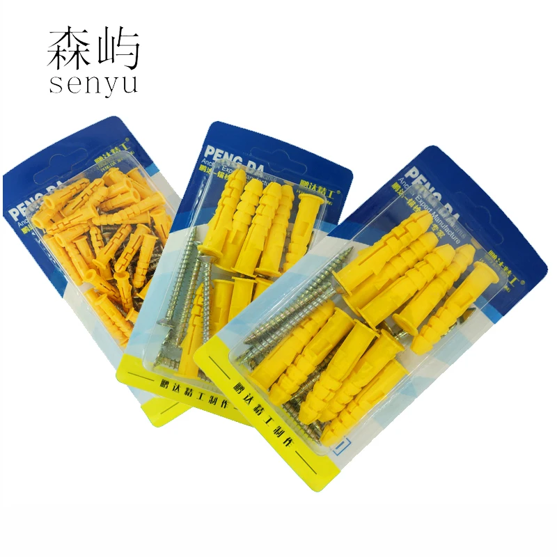 

Plastic Expansion Tube Pipe Self Tapping Wall Anchors Drilling Woodworking Plugs Plastic Expansion With Metal Screw kit