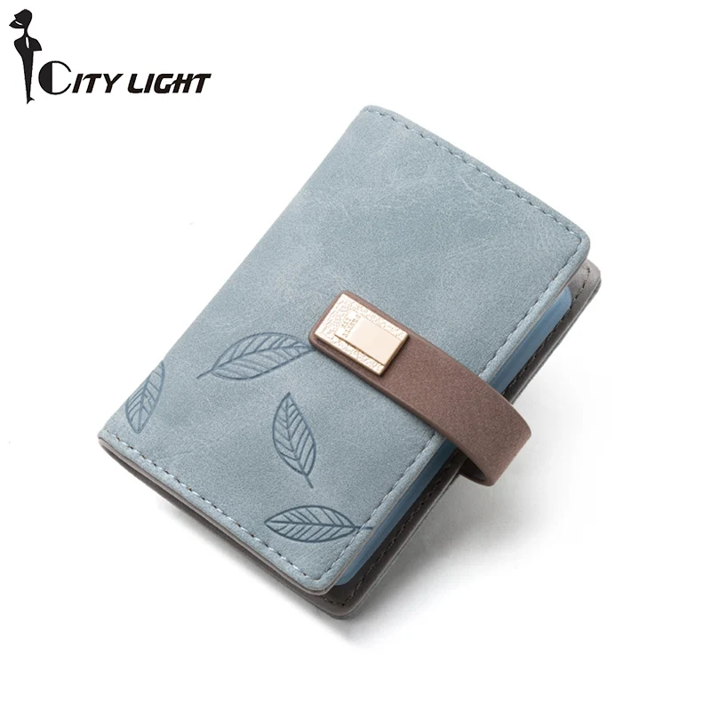 

New Fashion Leaves 20 Slots Women Card Holders Brand Designer Ladies Credit Card Wallet Female Business Card Cover Case