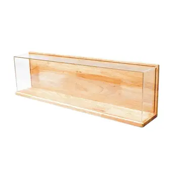

Clear Acrylic Showcase with Wood Back Base Action Figures Model Toy Display Case 24BE