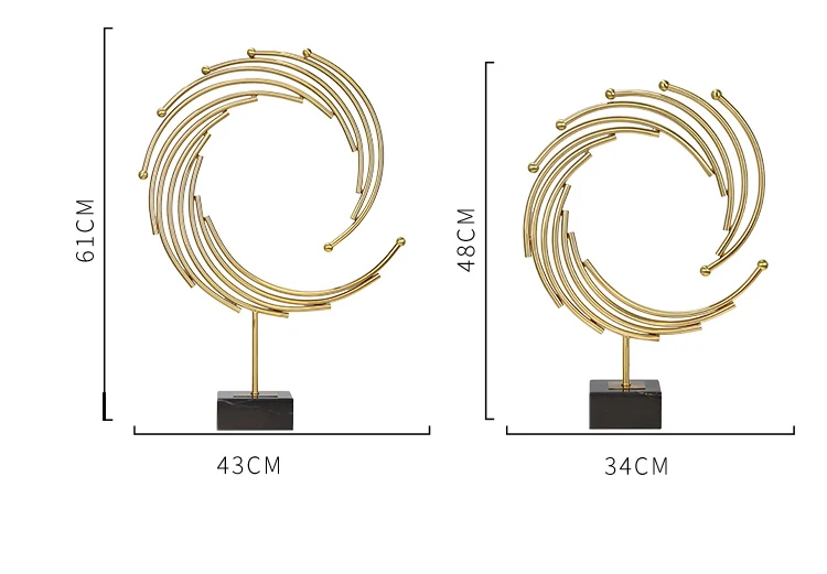 Современная креативная абстрактная статуя Annulus из золотого металла для дома, отеля, Ремесла, Декор для комнаты, предметы, оффическая черная мраморная скульптура, подарок