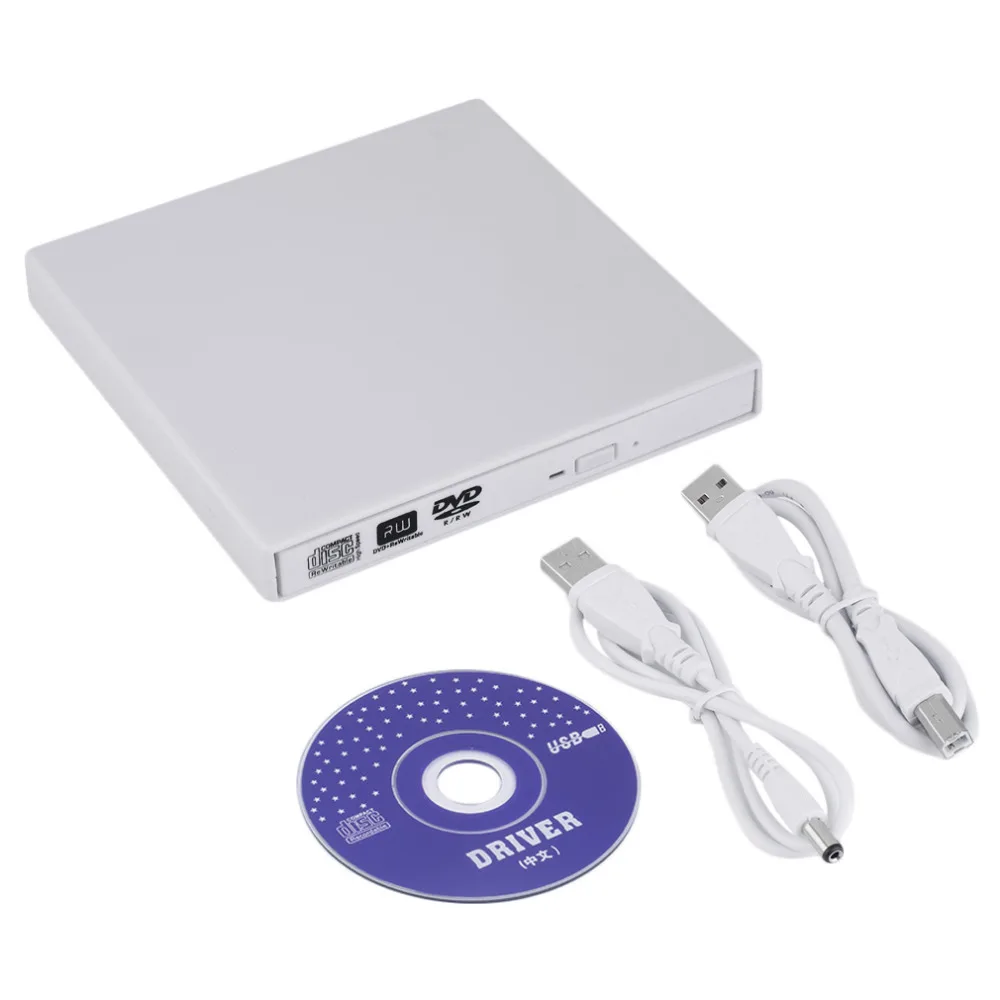 Новейший супер тонкий USB 2,0 внешний CD+-RW DVD+-RW DVD-RAM Пишущий привод для ноутбука PC продвижение черный белый