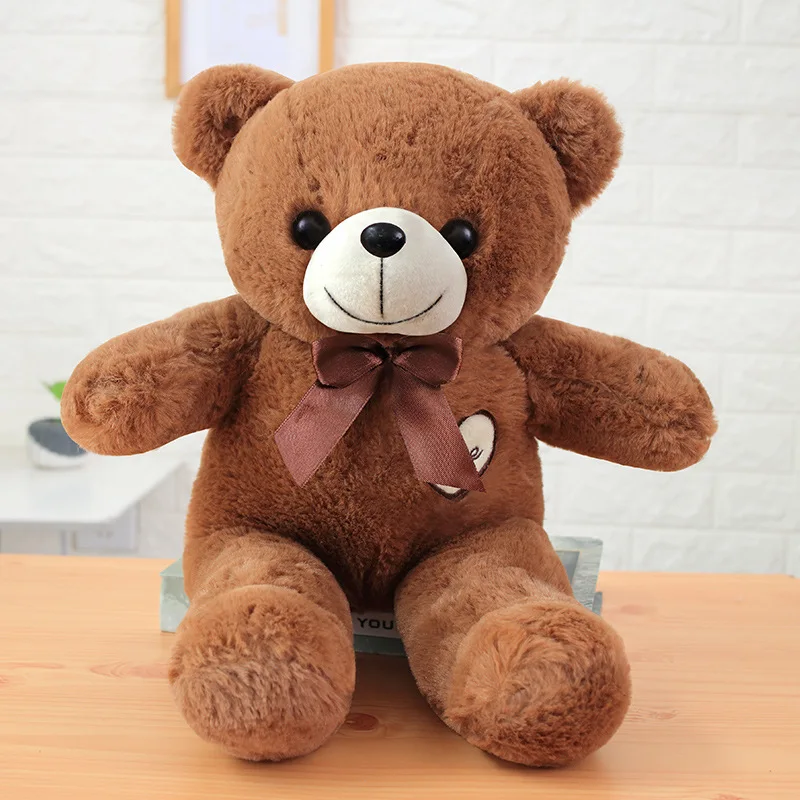Dark brown Бантик плюшевый мишка игрушка обнимающий Мишка детский подарок на день рождения плюшевый мишка Райская коллекция - Цвет: Dark brown