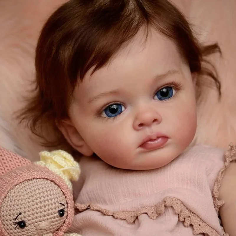 24 inch 22 inch Reborn Toddler Tutti Cute Girl Doll Rooted hair Soft Cuddly Full Body Silicone Baby Doll Bebe Reborn Toddler