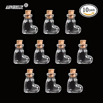 

10pcs Mini Cute Glass Bottles Pendants Small Diy Bottles With Cork Diy Jars Gift Vial Wishing Bottle Wedding Gifts Supplies
