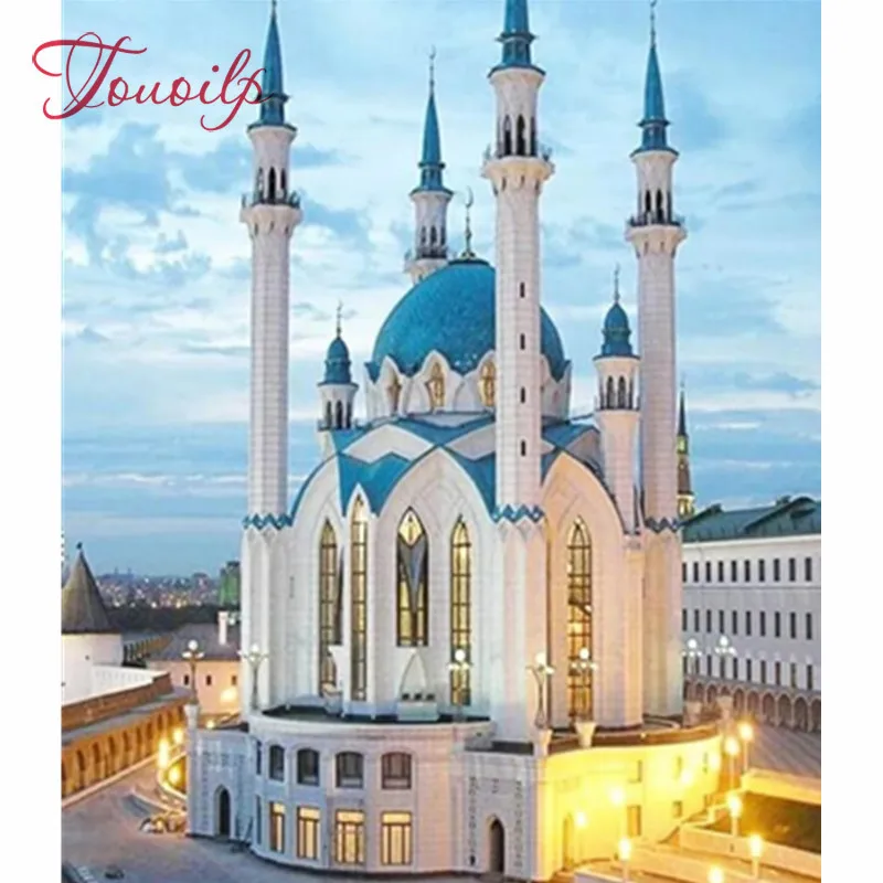 Алмазная живопись Kul Sharif квадратная и круглая мечеть алмазная вышивка ssale