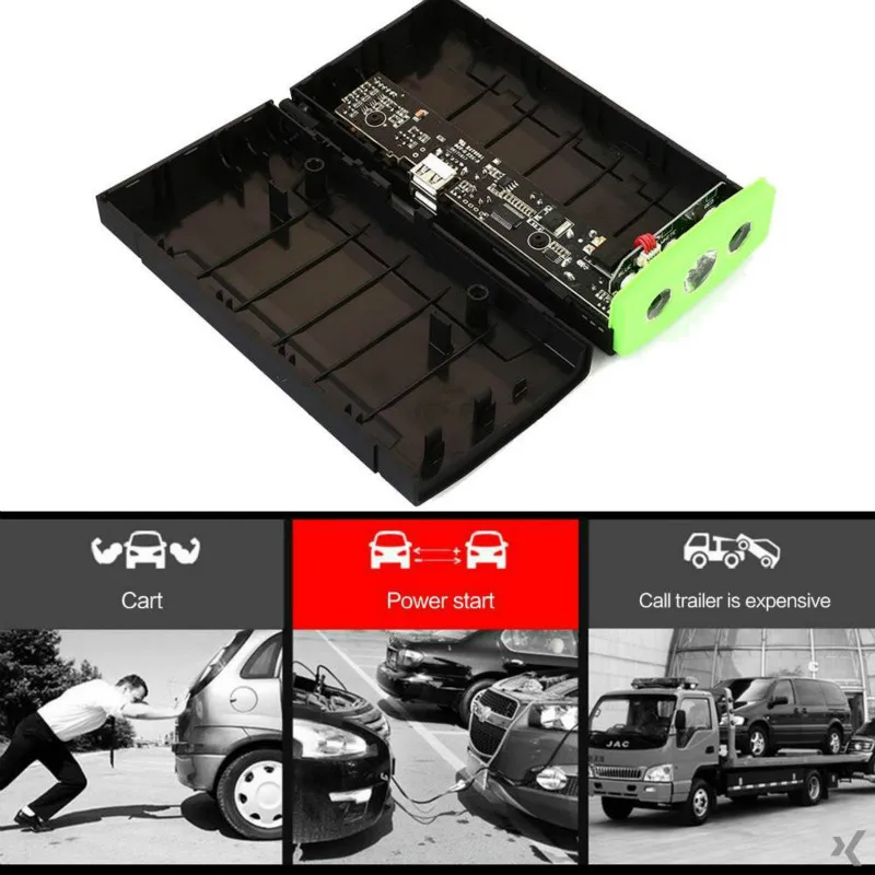 

12V Portable DIY Car Jump Starter Kit Car Battery Charger Power Bank Supplies Jump Starter Kit Charger Booster Power Supply