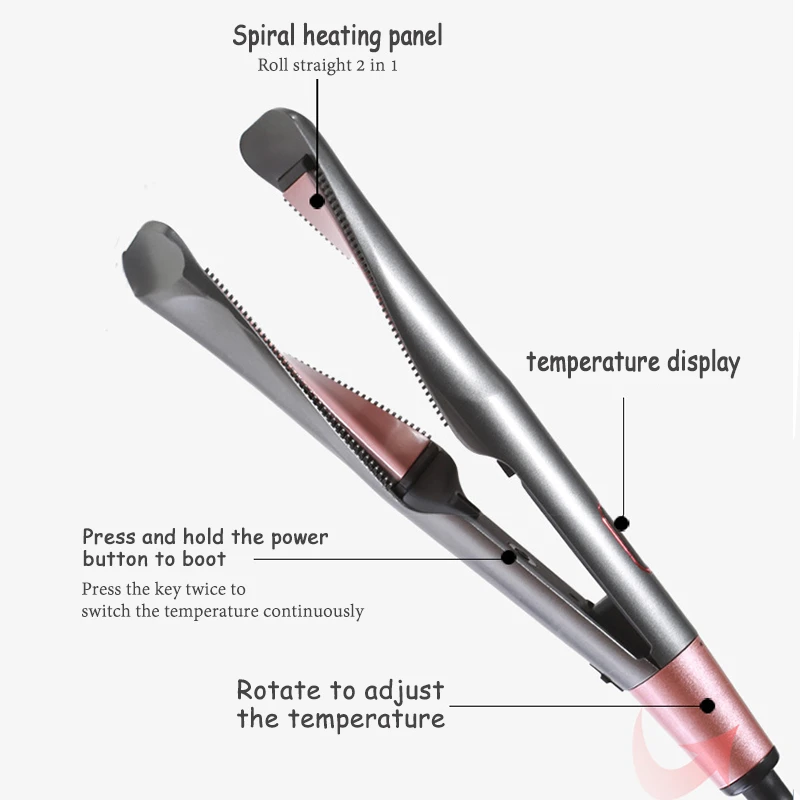 

New Professional Electric Straightening Iron&Curling Iron Hair Curler 2 in 1 Hair Straightener Flat Irons Ceramic Styling Tools