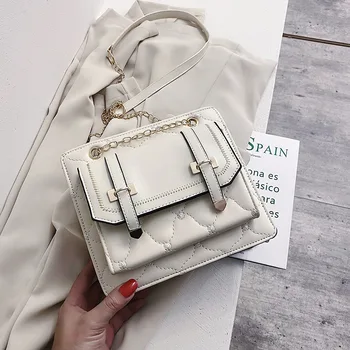 

Ladies bag 2020 wild messenger bag chain shoulder bag embroidered thread high sense fashion small square bag