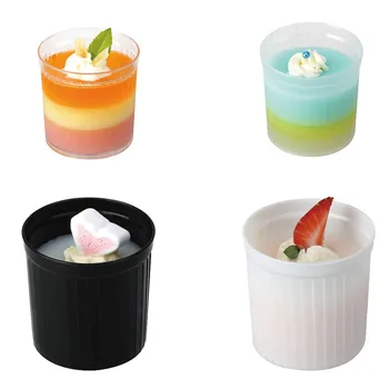 

50pcs Net red yogurt pudding ice cream plastic cups 140ml cake mousse pastry cup round party birthday favors cup with lid 140ml