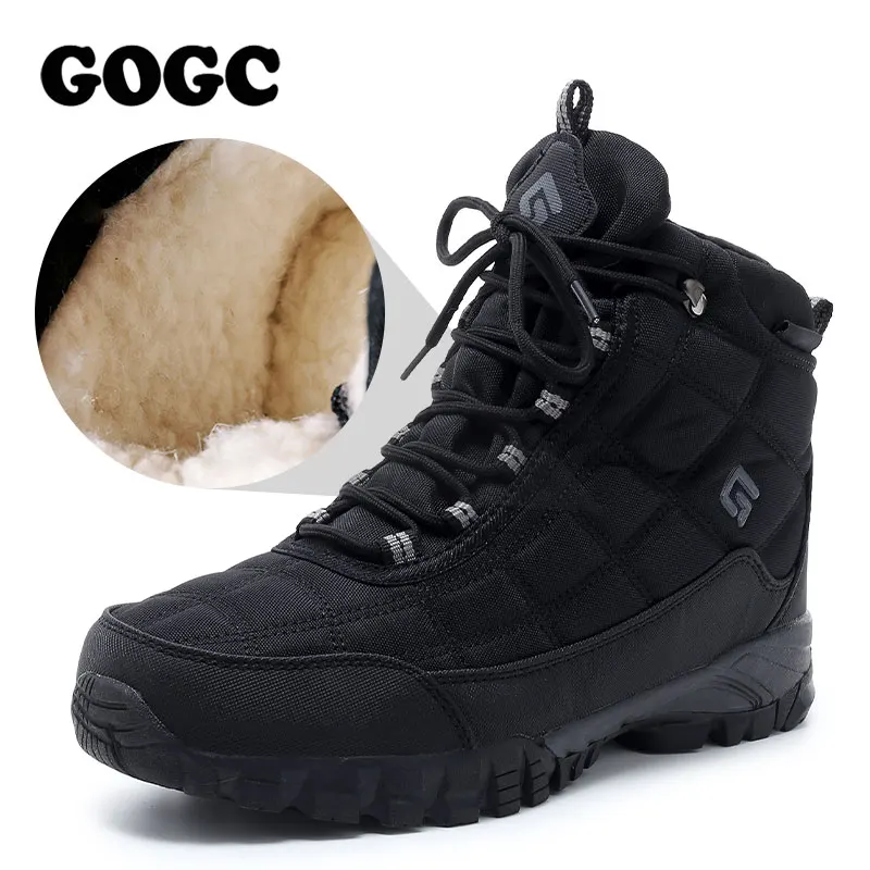 

GOGC Men Winter Shoes Warm Winter Shoes for Men nylon Winter Boots Men with fur Warm Snow Boots men's casual shoes Men G9909