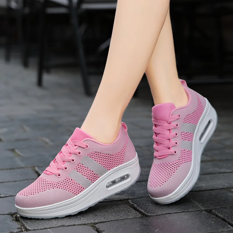

2019 Autumn New Style Women's Dance Shoes for Women Ghost Step Dance Soft-Sole Rocking Shoes Mom Shoes Breathable Mesh Square Da