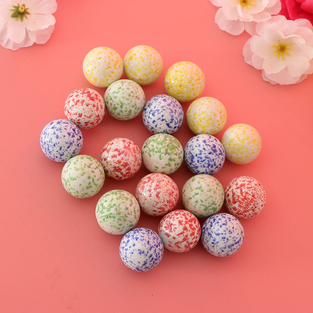20 Pieces of 25mm Speckled Glass Marbles, Kids Traditional Ball Game Toy Vase & Fish Tank Decoration