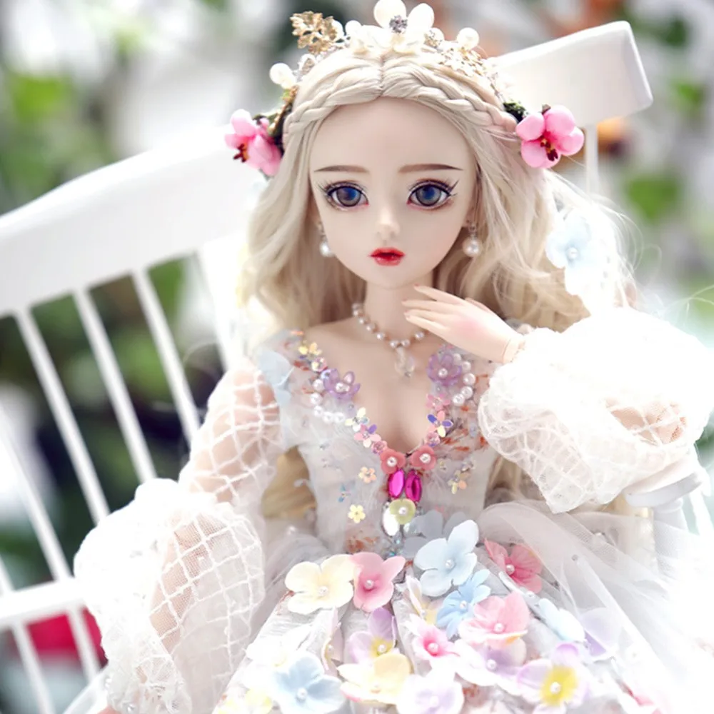 

1/3 BJD Dolls Top Quality Flower Fairy Dress Up Princess Handmade Makeup 1/3 BJD sd Simulation Joint Girl Doll Toy Creative Gift