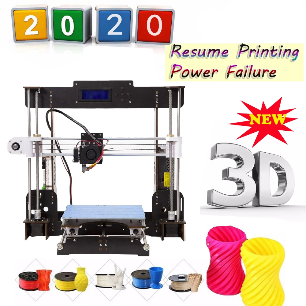 3D принтер A8-W5 Prusa i3 Reprap MK8 экструдер Heatbed LCD контроллер сбой питания восстановление