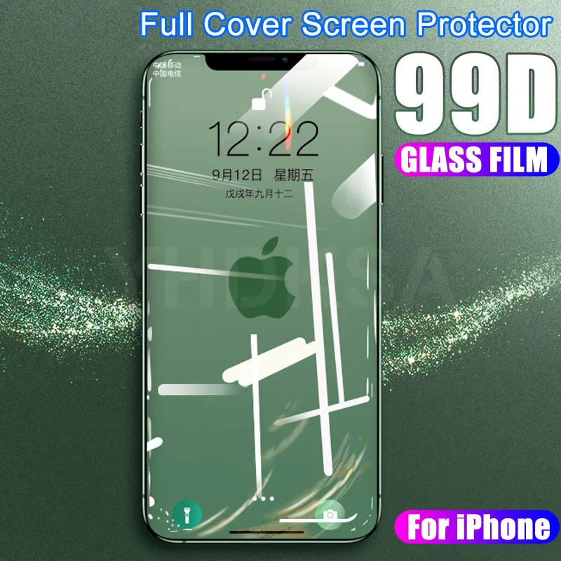 

99D Full Cover Tempered Glass For iPhone 11 Pro Max Glass X XS Max XR Screen Protector Glass On For iPhone 6 6s 7 8 Plus X Film