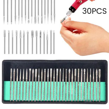 

30pcs/set Diamond Nail Drill Milling Cutter Nail Drill Bit Cuticle Clean for Manicure Nail Files for Nail Drill Machine Cutters