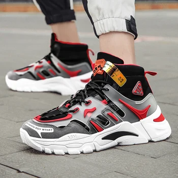 

2020 Hot Sale Men Vulcanized Shoes Men High Top Breathable Sneakers High Quality Fashion Platform Casual Shoes tenis masculino