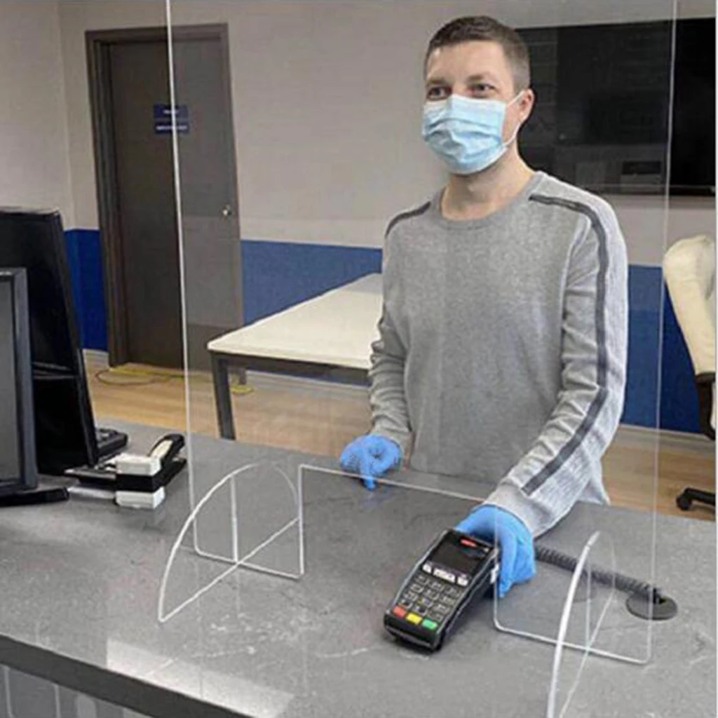 Nail Salon Desk Sneeze Cough Guard Screen Safety Protection Various Size Sneeze Guard Shield for Counter Desk Counter Top Nail Salon Desk Sneeze Cough Guard Screen Safety Protection Various Size Sneeze Guard Shield for Counter Desk Counter Top