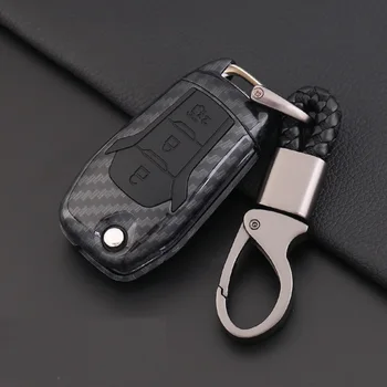 

ABS Carbon Car Key Cover For Ford Fusion Fiesta Escort Mondeo Everest Ranger Accessories Car Keychain Key Cover Cap Holder