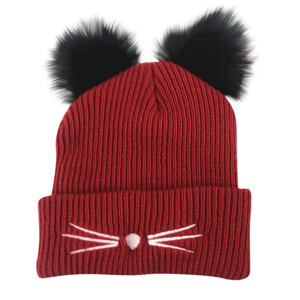 Зимняя Шапка-бини с мультяшным принтом для девочек, шапка для детей, мешковатая Теплая Вязаная Шерстяная трикотажная Лыжная Шапочка с черепом, громоздкая шапка czapki