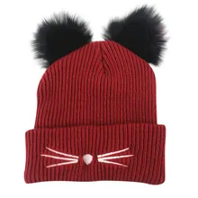 Зимняя Шапка-бини с мультяшным принтом для девочек, шапка для детей, мешковатая Теплая Вязаная Шерстяная трикотажная Лыжная Шапочка с черепом, громоздкая шапка czapki