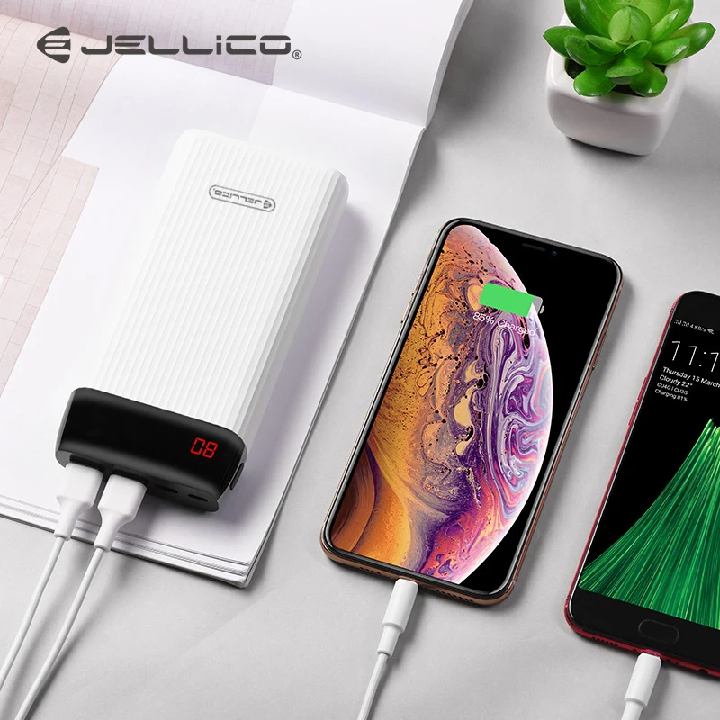 Jellico Мощность банка 20000 мА/ч, Тип usb C PD для быстрой зарядки iPhone 11 Pro X для samsung S9 для Xiaomi huawei мобильный Мощность банка