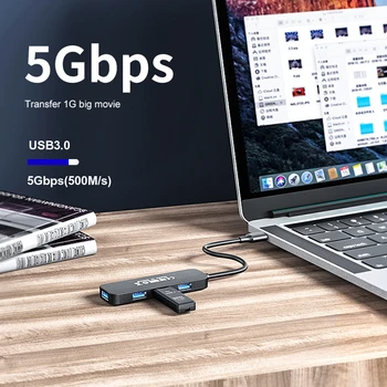 

4-Port USB Adapter For Laptop PC High Speed USB 3.0 Hub External 4 Ports Adapter Splitter USB Expander Computer Accessories