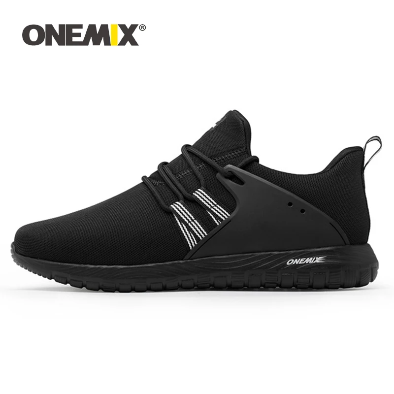 black ONEMIX Унисекс Женская обувь для бега легкая одежда-устойчивые к работе жиры модные кроссовки женские мужские беговые кроссовки Большие зимние кроссовки - Цвет: black