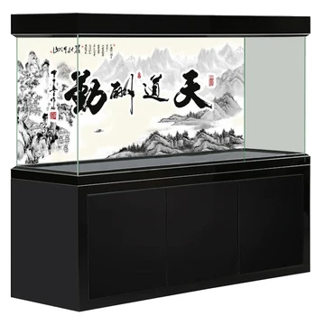 

[JX-1088] Fish Tank Background HD Calligraphy Series Aquarium Sticker Mural Decoration Painting Pattern Size Can Be Customized