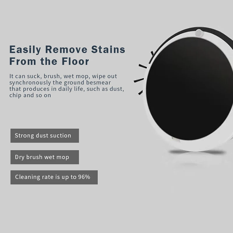Rechargeable Smart Vacuum Cleaner Strong Suction Mop Sweep Machine Strong Suction Vacuum Cleaner, Us Plug