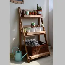 Полки для растений, трехэтажный внутренний балкон, много плоти, твердый деревянный, открытый формальдегид, устойчивость к коррозии, подставка Луи