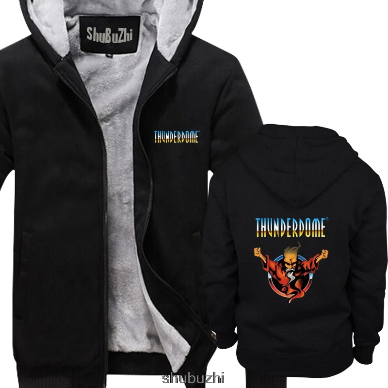 

THUNDERDOME Hardcore Techno and Gabber Men's Black thick hoody men brand hoodies male warm coat euro size sbz3376