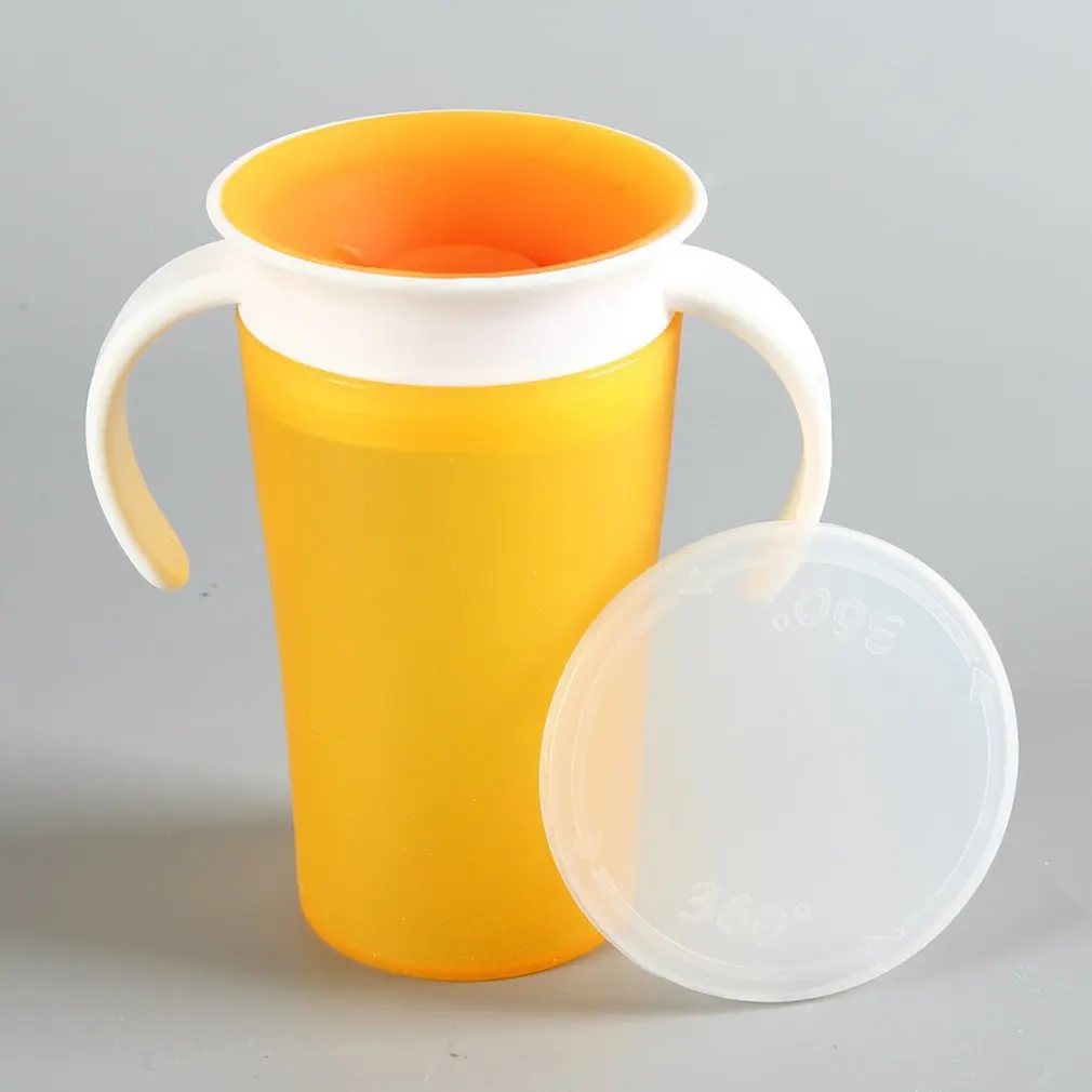 Детские стаканчики для питья 360 градусов Волшебные стаканчики экологическая безопасность тренировочные анти-осенние детские стаканчики для питья - Цвет: yellow