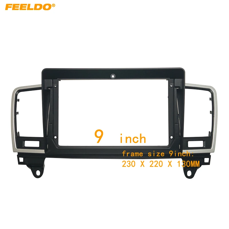 

FEELDO Car Audio 9" Big Screen DVD Fascia Frame Adapter For ML Mercedes-Benz M-Klasse (W166) 2Din Dash Installation Panel Frame