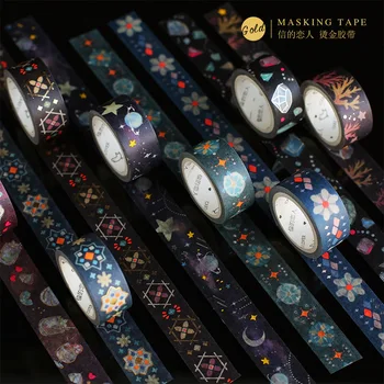 

Starry Sky Undersea Series Gilding Washi Tape Adhesive Tape Diy Scrapbooking Sticker Label Masking Tape School Office Supply
