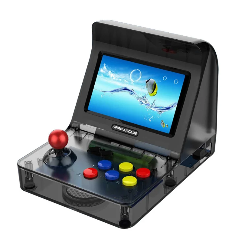 CoolBaby RS-07 игровая консоль для видеоигр ручной рокер Аркада 4,3 дюймов lcd 10 тренажеров двухъядерный процессор поддержка парная игра - Цвет: Transparent Black