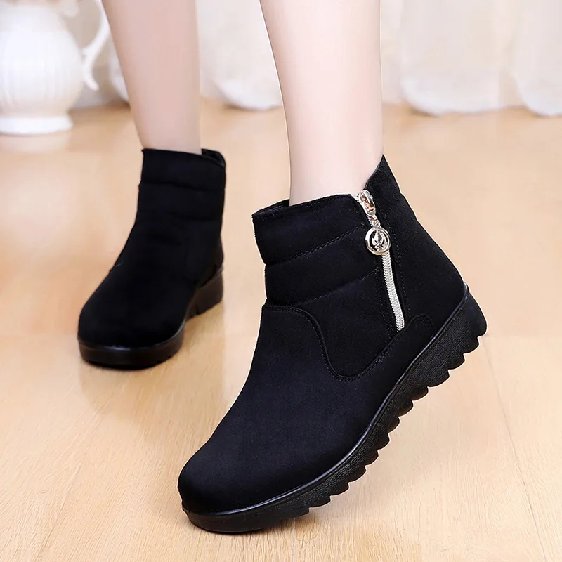 

Women Boots Non-slip Winter Shoe Women Ankle Boots Female Winter Boots Bota Women Booties Suede Warm Fur Snow Boots Botas Mujer
