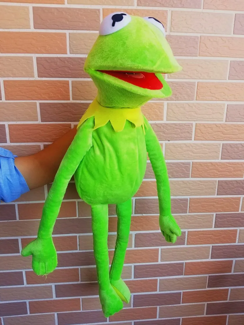Большая кукла Улица Сезам шоу 60 см Кермит лягушки куклы ventriloquism плюшевая игрушка