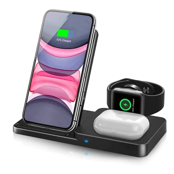 

Wireless Charger, 3 in 1 Qi-Certified Fast Wireless Charging Station Folding Wireless Charger for iPhone12 Series