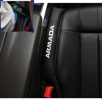 

2pcs Faux Leather Fillers Spacer Filler Slot Plug Car Seat Gap Pad for Nissan Armada Car Accessories