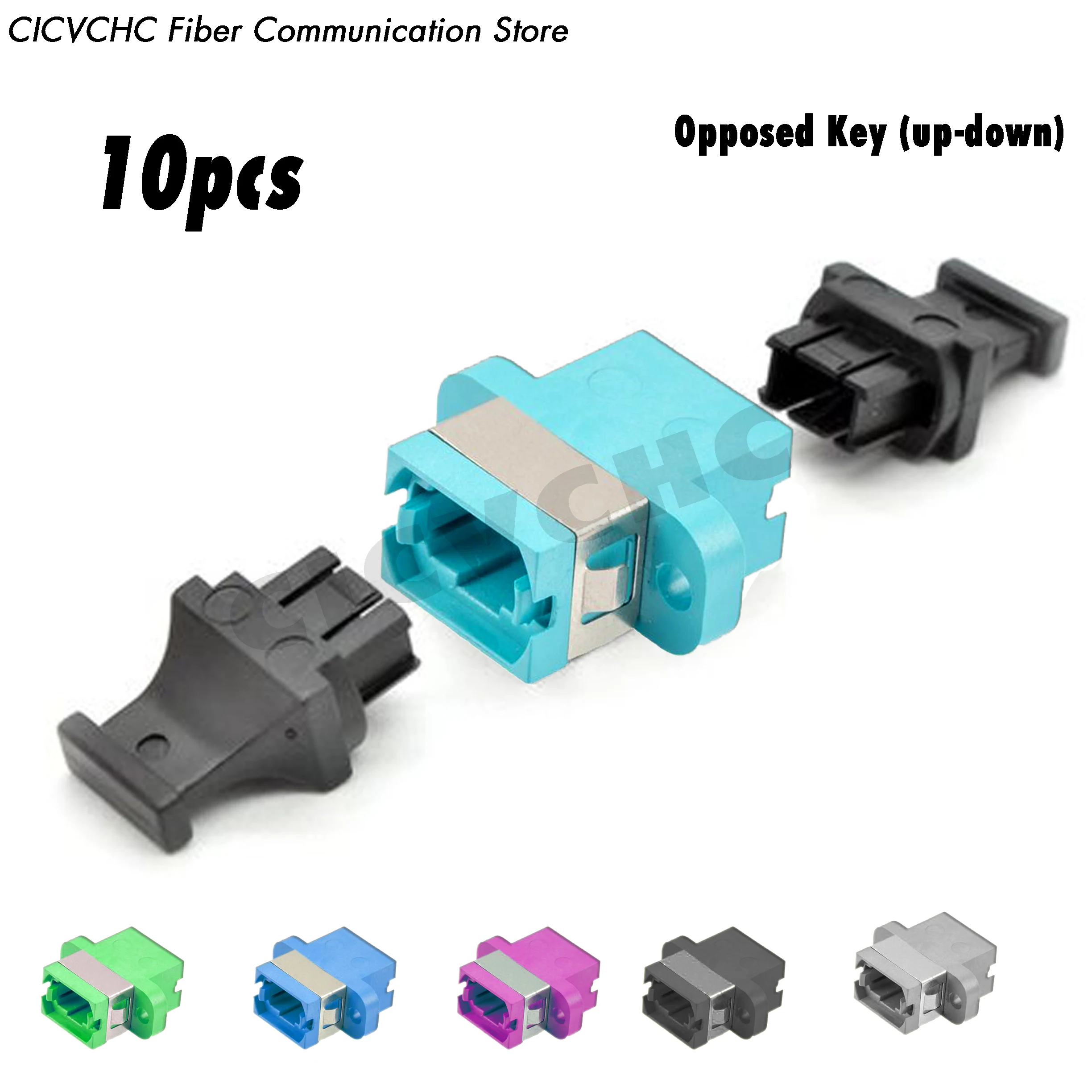 

10pcs MPO Adapter with SC Footprint, Full Flange, Opposed Key (up-down)