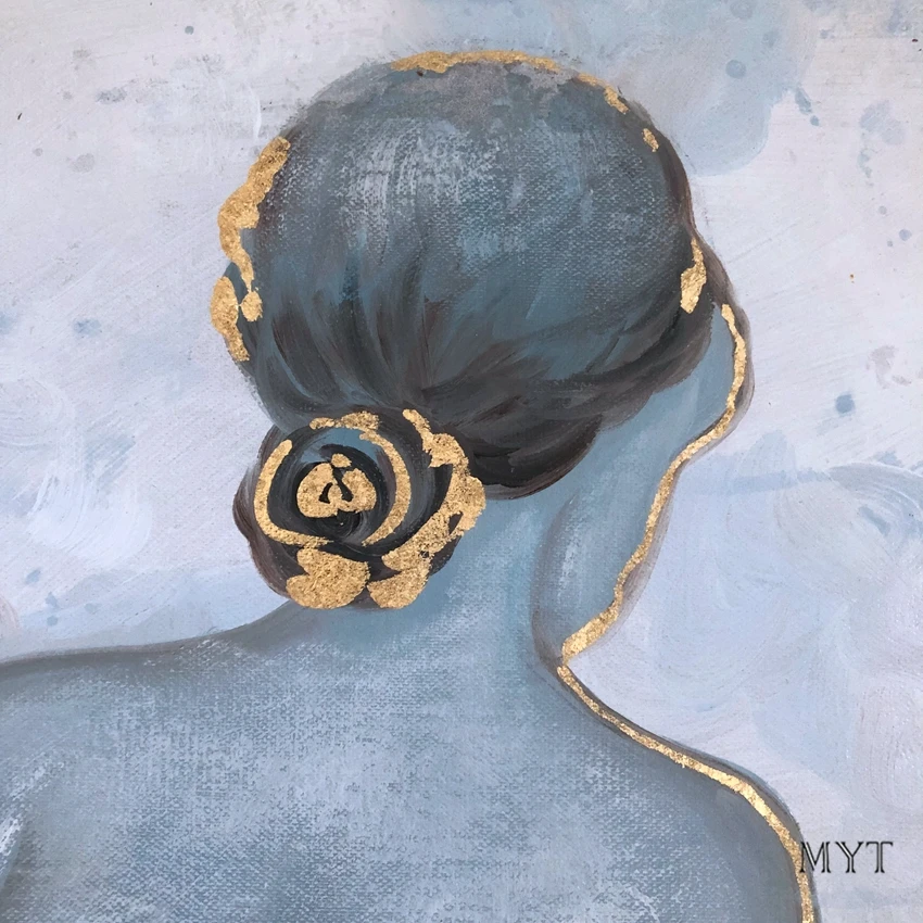 Большой размер Ручная роспись маслом на холсте поп-арт Gilr Art Печать на холсте картины для гостиной и спальни без рамки