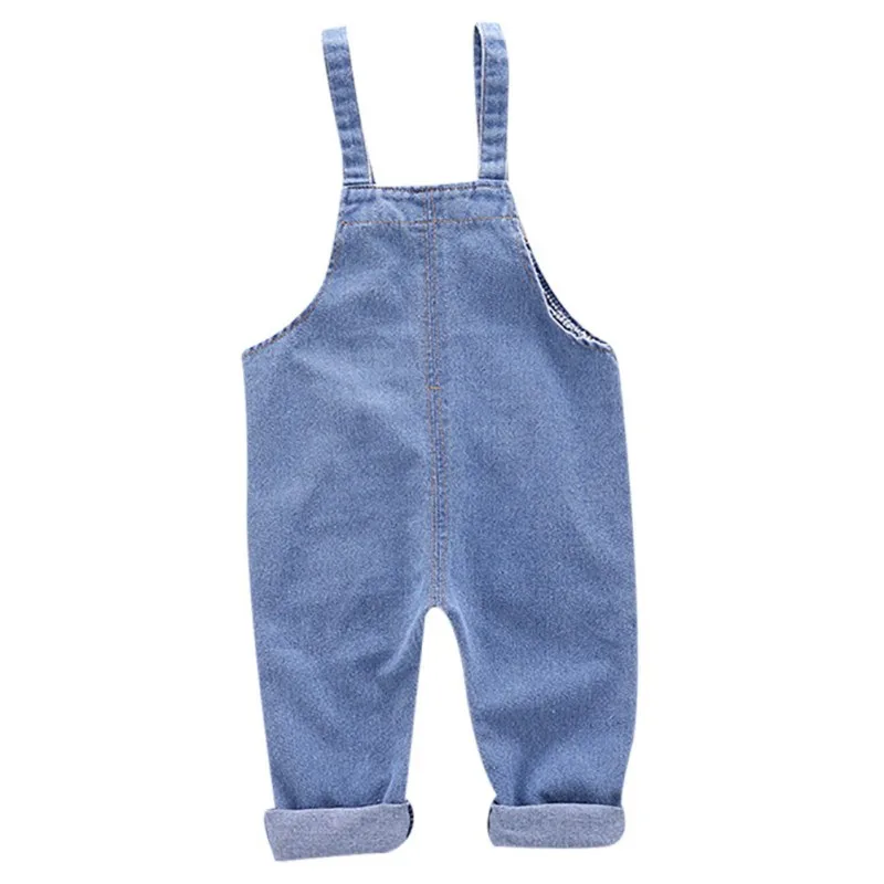 

2020 Autumn Kids Baby Boy Suspender Pants Children Cotton Solid Pattern Denim Trousers New