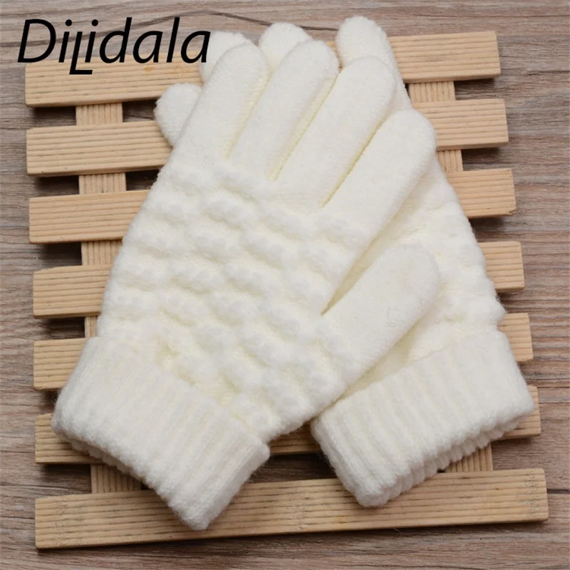 Dilidala новые кашемировые вязаные перчатки женский жаккардовый сенсорный экран теплые креативные модные зимние перчатки одноцветные теплые перчатки
