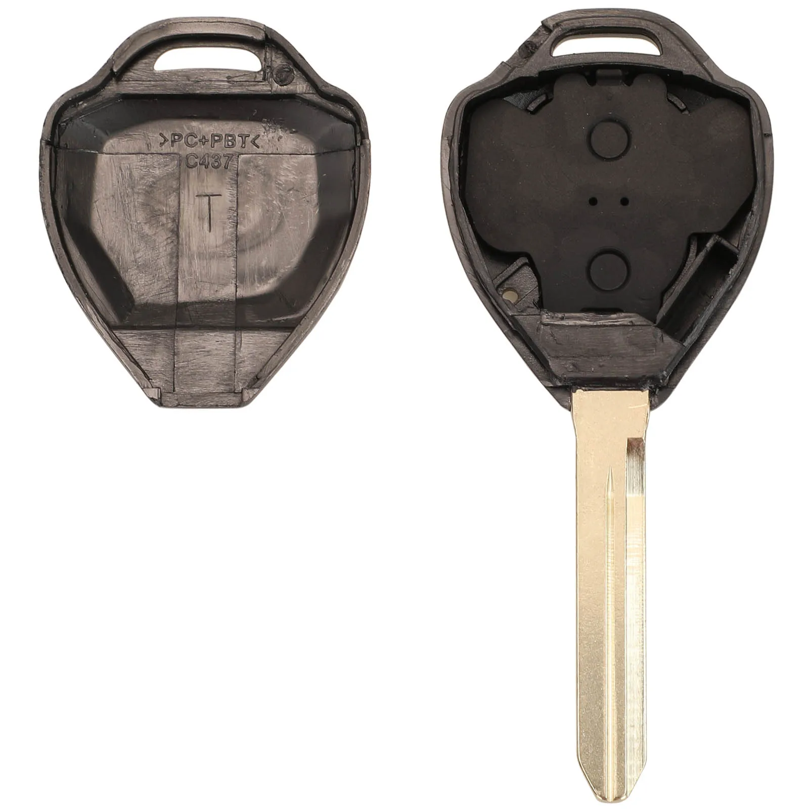 Sleek Remote Car Key Case with Uncut TOY47 Key Shell and Transponder Chip