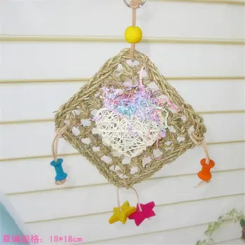 

Parrot Toy Bird Chew swing Parrot Bird Bite Toys Natural and Pure Wood Hand Knitting Suitable for Birds